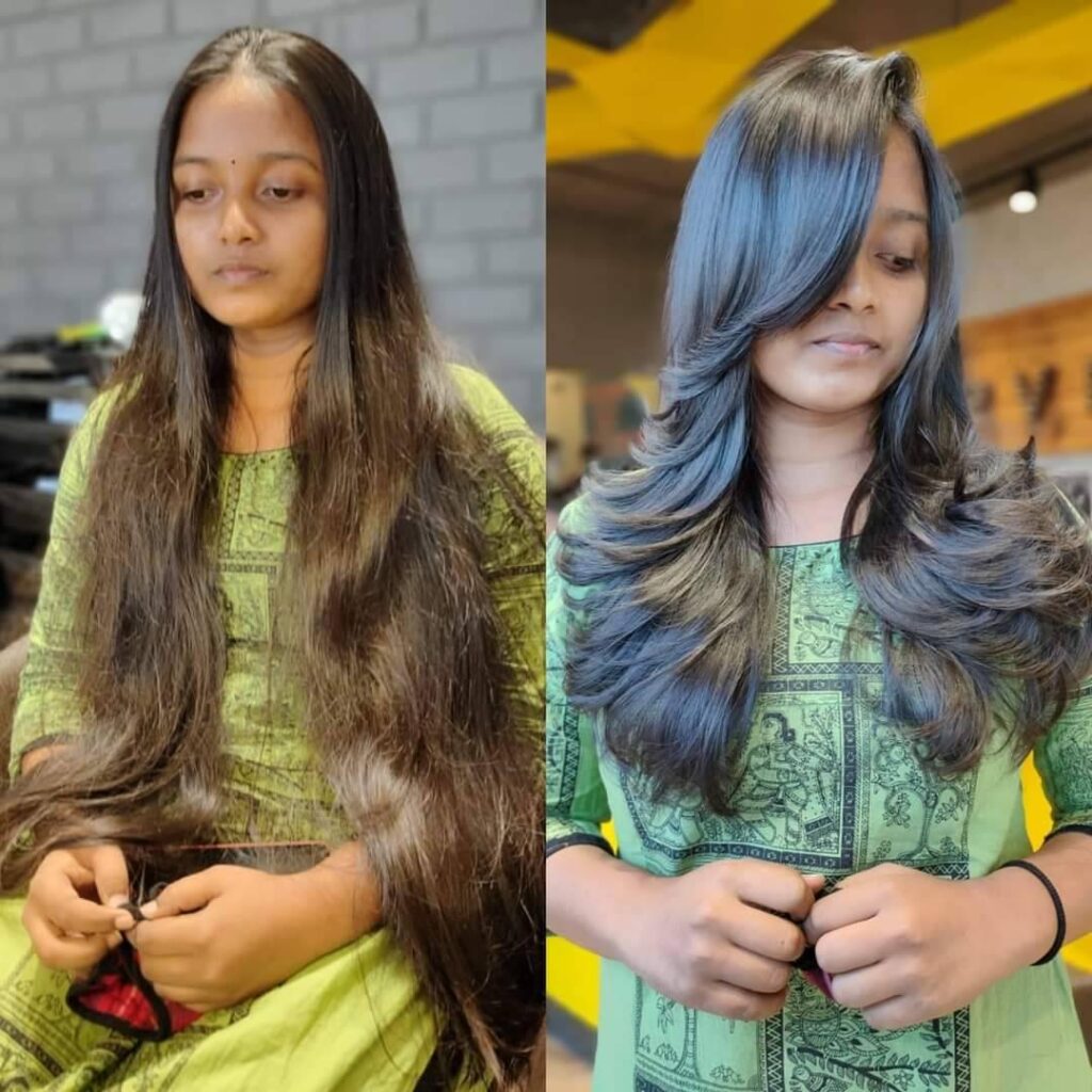 Laxmi Madhari side swept bang Haircut and hair colours - A Haircut Blog